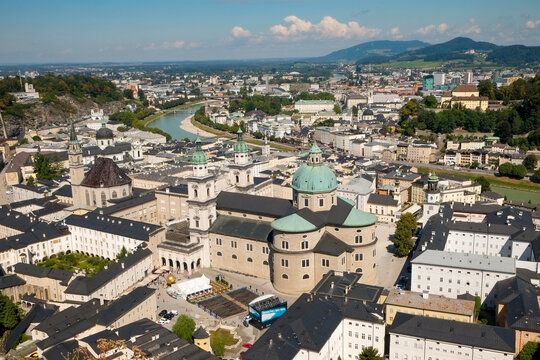 Austria, Salzburg, Town Roofs Seen From Fortress