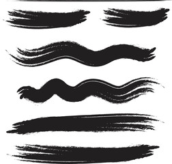 Set of black vector brush strokes, Paint brush, Grunge design, Background for text