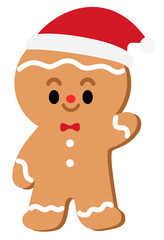 Christmas gingerbread person with cookies cartoon illustration