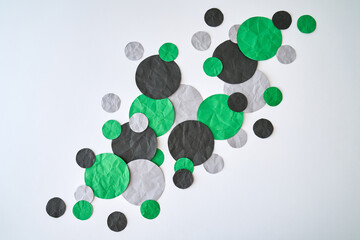 Green, Black & Grey paper dots