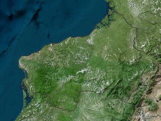 Esmeraldas, Ecuador. High-res satellite. No legend