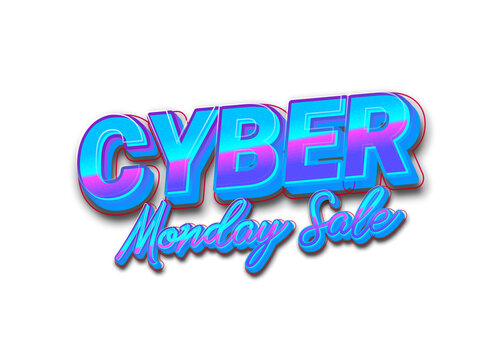 Cyber Monday PNG image 3d text effect design