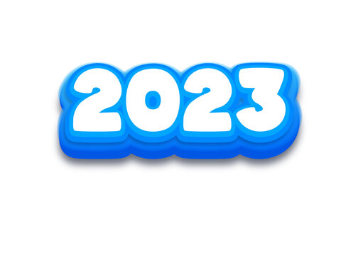 Happy new year 2023 PNG image 3d text effect with vintage style
