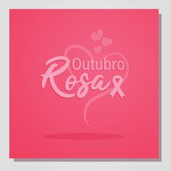 october breast cancer pink ribbon with decorative hearts pt