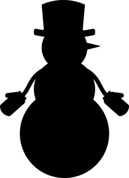 recommend clip art: The outline of a snowman in a hat and mittens.