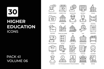 Higher education icons collection.