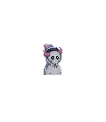 Pixel ghost in a Halloween hat.  Icon for the game