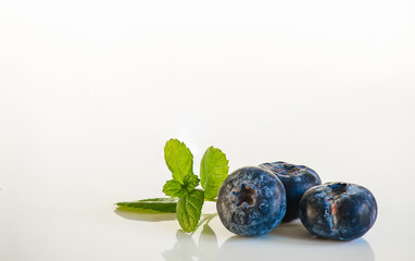 blueberries and mint leaves.