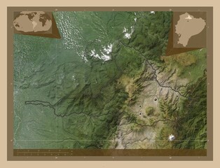 Imbabura, Ecuador. Low-res satellite. Major cities