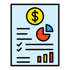 Business Report Filled Line Icon