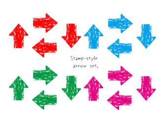 スタンプ風矢印、かすれた矢印。