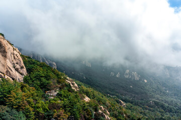 The beautiful natural scenery of Laoshan Mountain in Qingdao