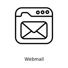 webmail Outline Vector Icon Design illustration on White background. EPS 10 File