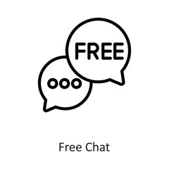 Free chat Outline Vector Icon Design illustration on White background. EPS 10 File