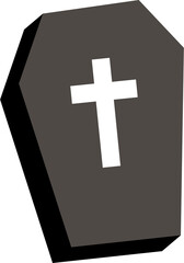 Gothic Coffin Halloween Festival Cartoon Flat illustration