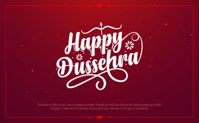 Fototapeta na wymiar Happy Dussehra greeting and wishes Text, Typography design -vector illustration