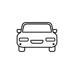 Car front line icon. Outline symbol. Car sign in linear style. Auto, view, parking, automobile, travel concept. Outline simple vector line illustration. Icon symbol