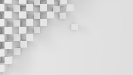 background white cubes space for your text - 3d rendering