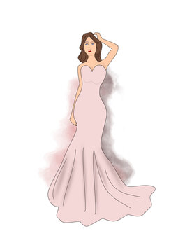 Fashion illustration.girl model vector image.gril posing vector image.
