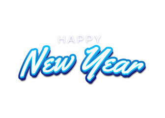 Happy new year PNG image 3d text effect design