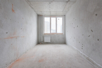 Obraz premium interior of the apartment without decoration in gray colors