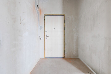 interior of the apartment without decoration in gray colors