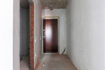 interior of the apartment without decoration in gray colors