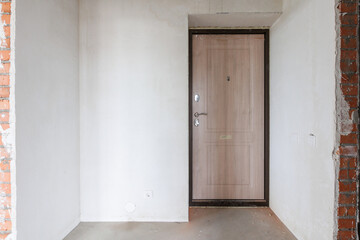 interior of the apartment without decoration in gray colors
