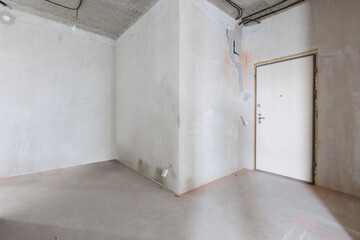 interior of the apartment without decoration in gray colors