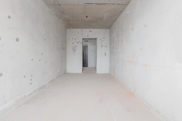 interior of the apartment without decoration in gray colors