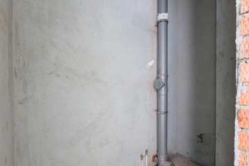 interior of the apartment without decoration in gray colors