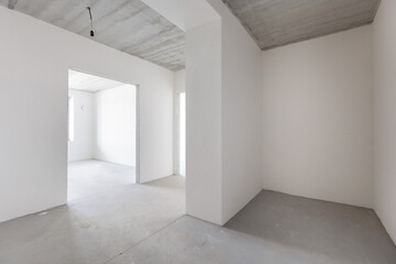 interior of the apartment without decoration in gray colors