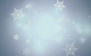 Naklejka na ściany i meble 背景　雪の結晶　冬