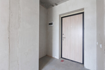 interior of the apartment without decoration in gray colors