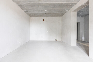 interior of the apartment without decoration in gray colors
