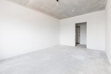 interior of the apartment without decoration in gray colors