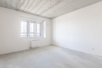 interior of the apartment without decoration in gray colors