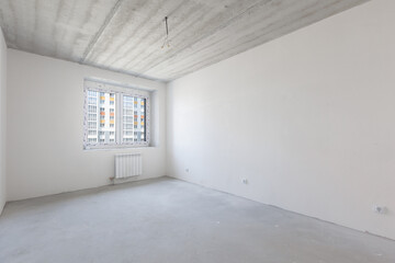 interior of the apartment without decoration in gray colors