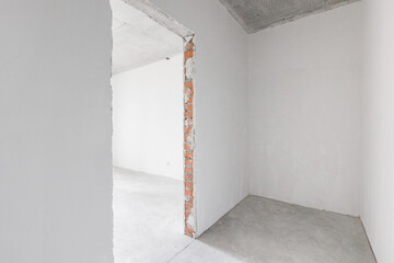 interior of the apartment without decoration in gray colors