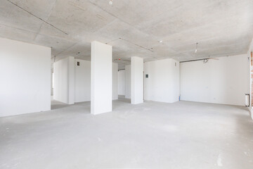 interior of the apartment without decoration in gray colors