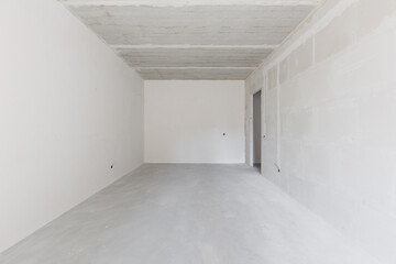 interior of the apartment without decoration in gray colors