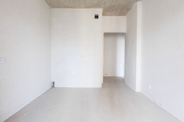 interior of the apartment without decoration in gray colors