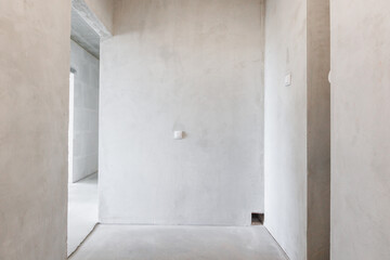 interior of the apartment without decoration in gray colors