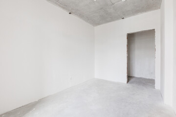 interior of the apartment without decoration in gray colors