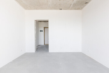 interior of the apartment without decoration in gray colors