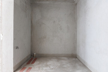 interior of the apartment without decoration in gray colors