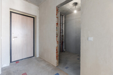 interior of the apartment without decoration in gray colors