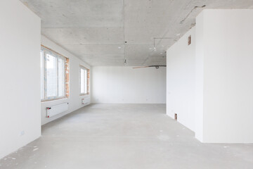 interior of the apartment without decoration in gray colors