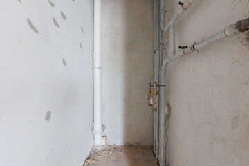 interior of the apartment without decoration in gray colors