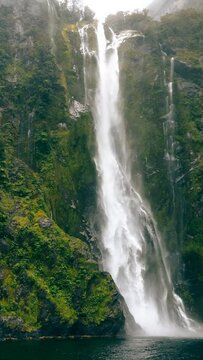 Waterfall Lady Bowen Falls Milford Sound New Zealand